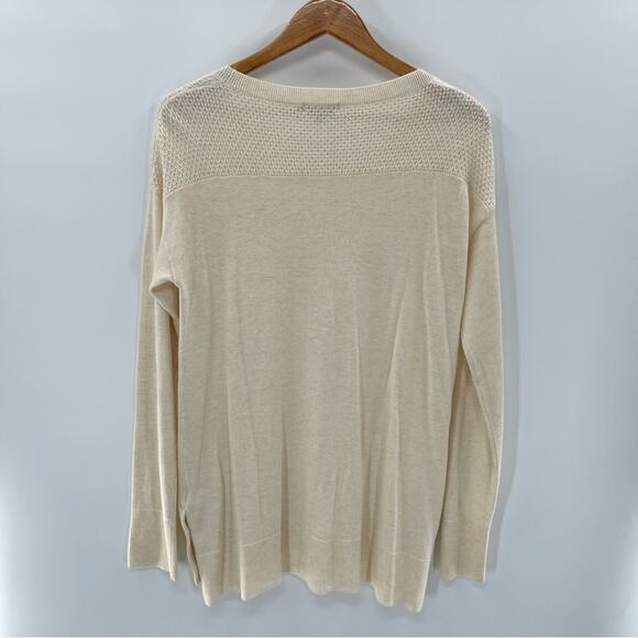 Toad&Co Merino Wool Gypsy Crewneck Sweater Cream Lightweight Organic Size Med - Picture 8 of 11